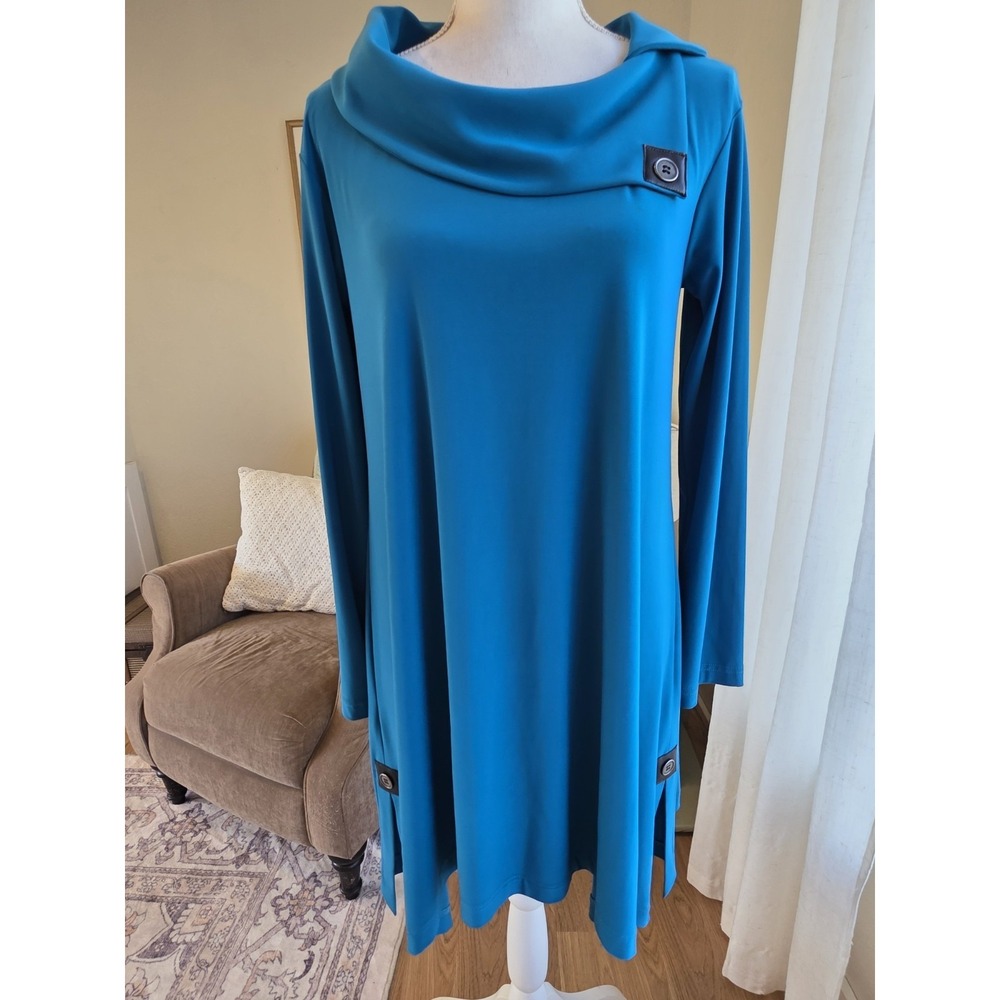 Joseph Ribkoff Tunic Turquoise Size 8 Long Sleeve Flowy